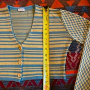 Paul Smith stripes and checks crop cardigan